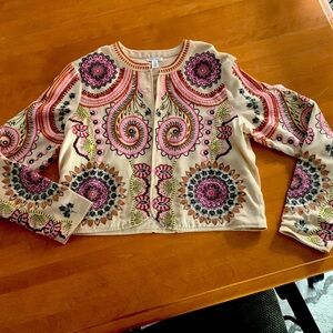 Tribal jacket in antique rose, size small